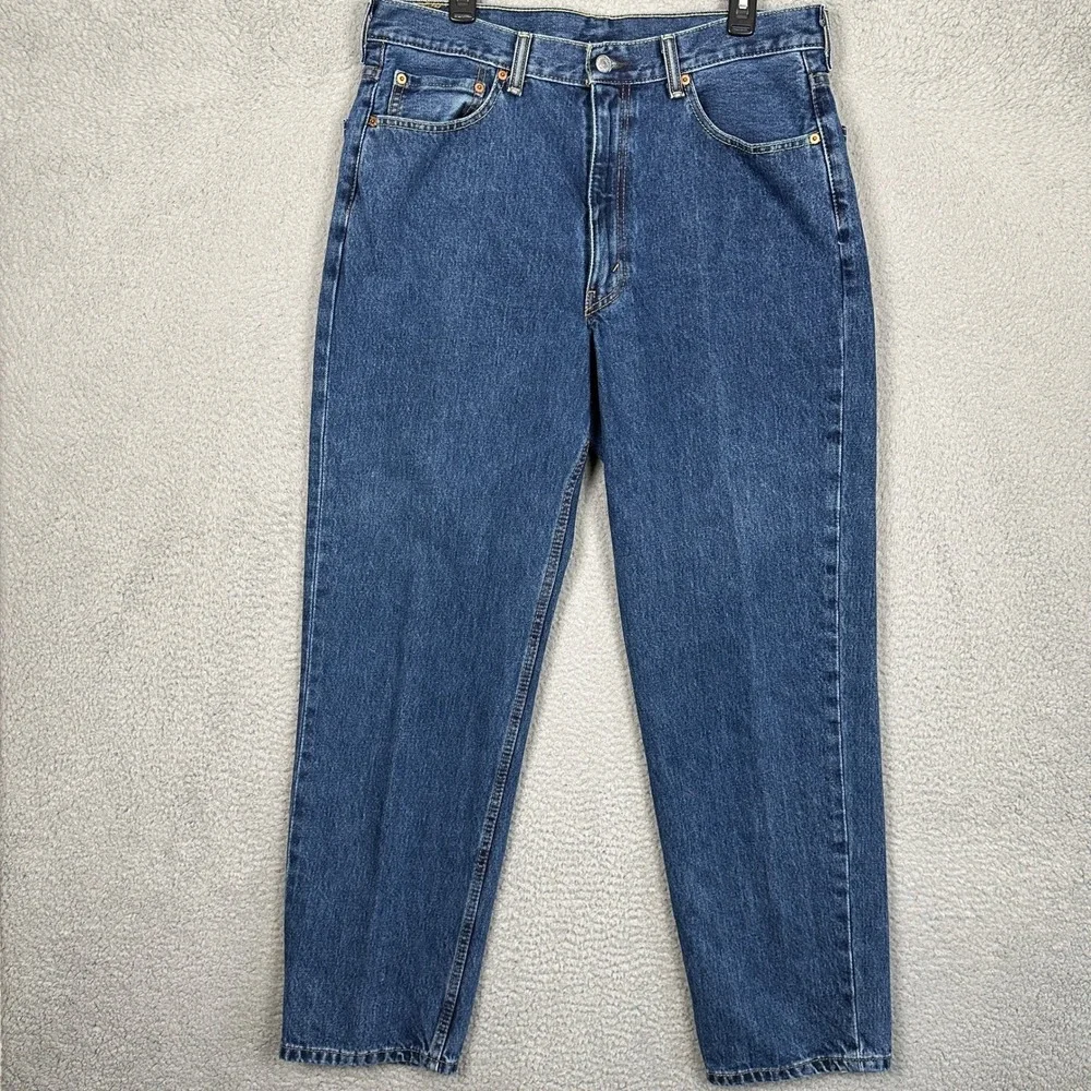 Levis 550 Jeans Mens 36X32 Blue Relaxed Fit Straight Leg Red Tab Denim Pants EUC